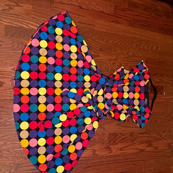 Vibrant Multicolor Polka Dot Midi Dress - Picture 3 of 3
